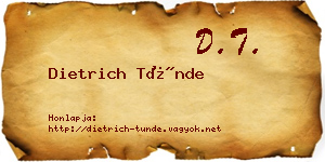 Dietrich Tünde névjegykártya